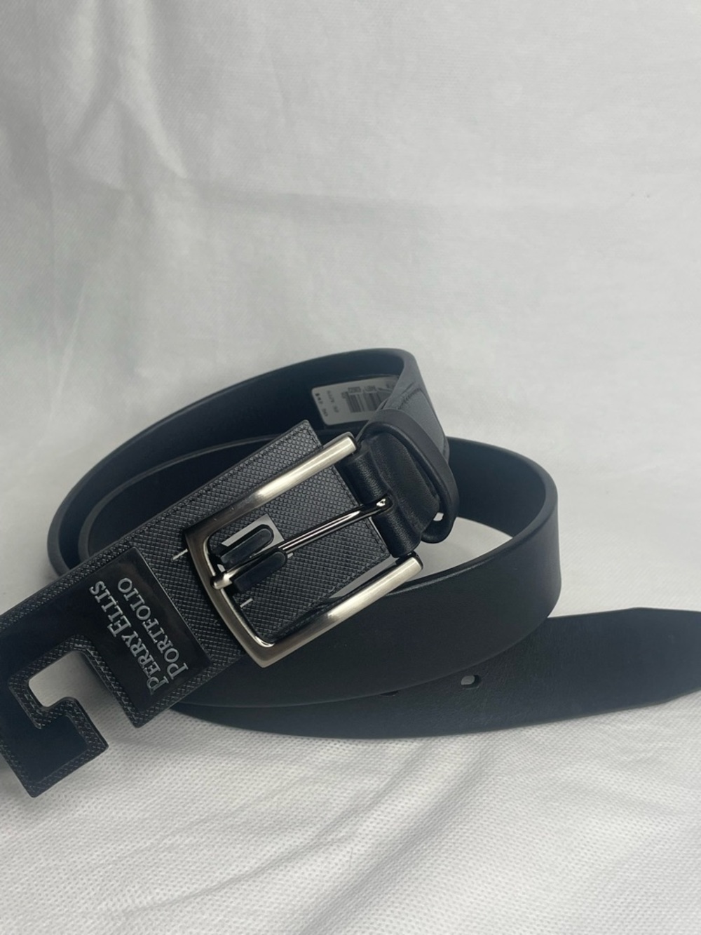 Perry Ellis Portfolio Full Grain Cowhide Leather Amigo Dress Belt Black Size 32